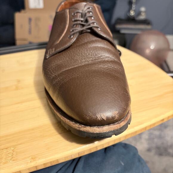 Allen Edmonds SAN MARCO Dark Brown Pebbled Leather Blucher Lugged Sole Mens 13 main image 4